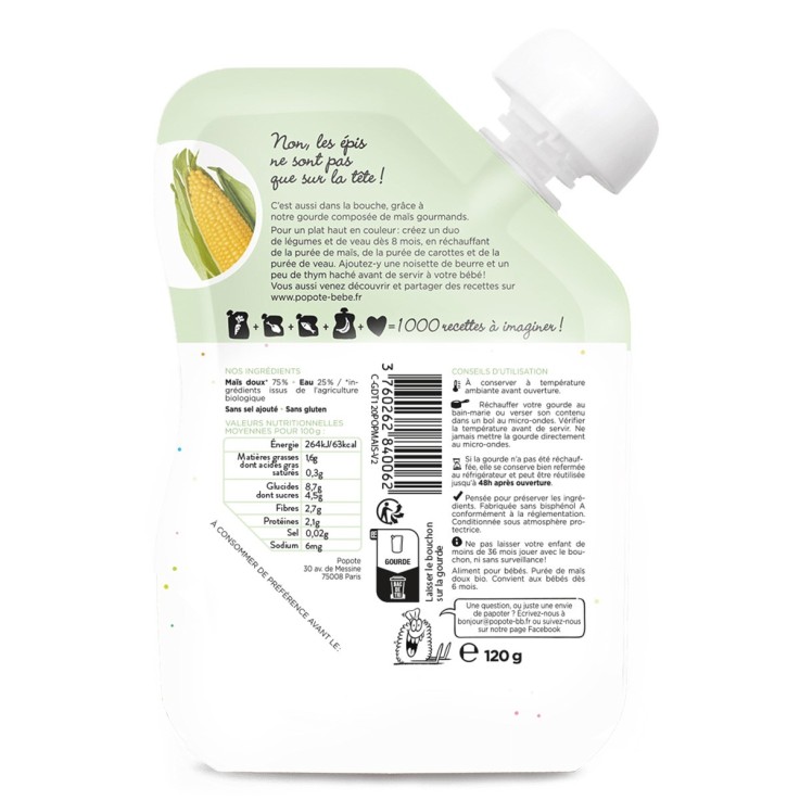 Gourde Repas Bio Maïs - 120 g