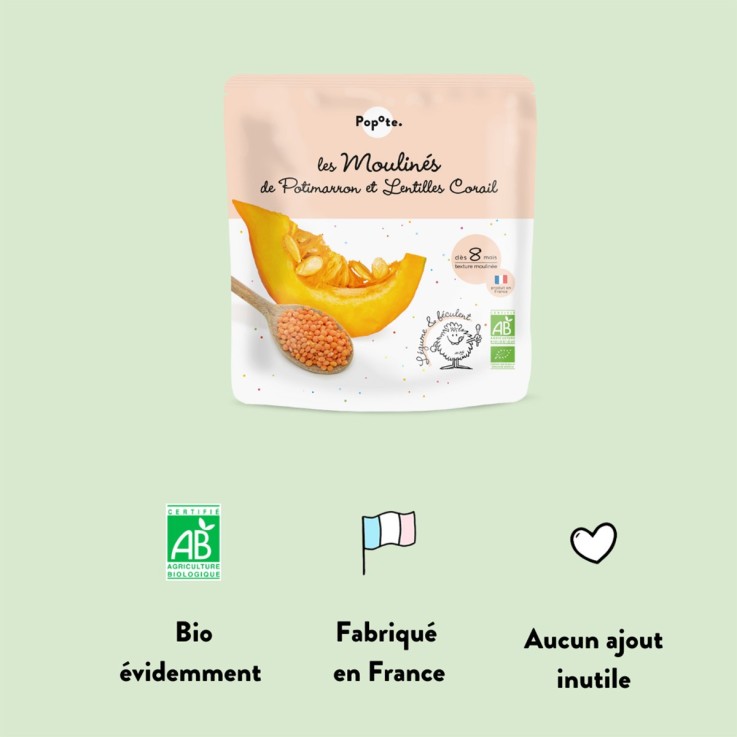 Les Moulinés Potimarron et Lentilles - 180 g