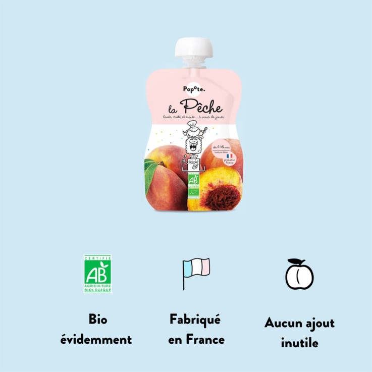 Gourde Repas Bio Pêche - 120 g