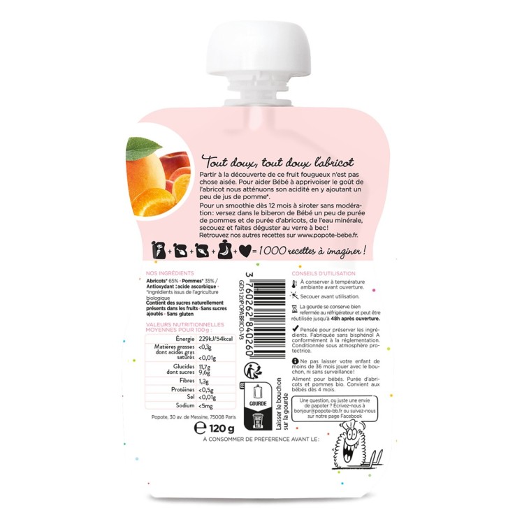 Gourde Repas Bio Abricot - 120 g