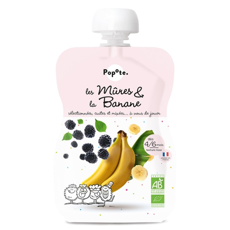 Gourde Repas Bio Mûres et Banane - 120 g