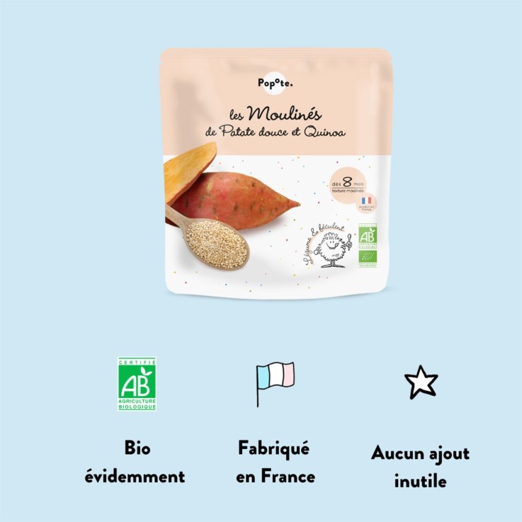 Les Moulinés Patate Douce et Quinoa - 180 g