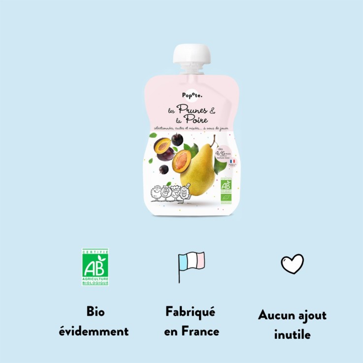 Gourde Repas Bio Prunes et Poire - 120 g