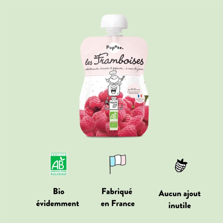 Gourde Repas Bio Framboises - 120 g