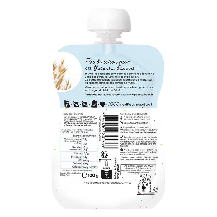 Gourde Repas Bio Porridge - 100 g