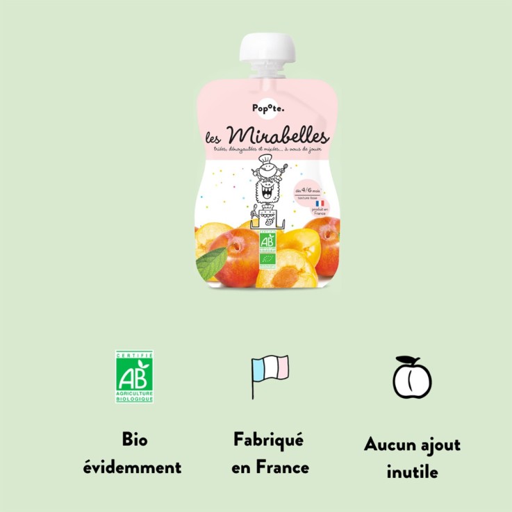 Gourde Repas Bio Mirabelles - 120 g