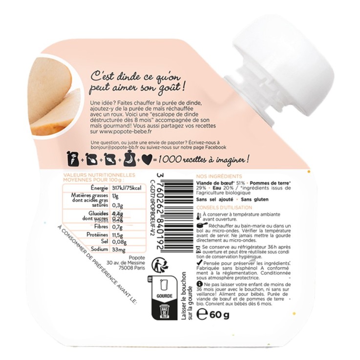 Gourde Repas Bio Dinde - 60 g
