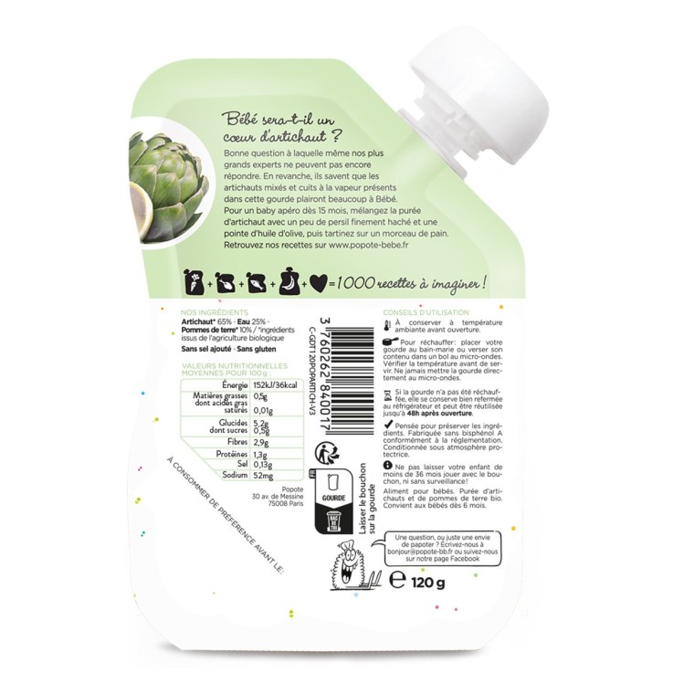 Gourde Repas Bio Artichaut - 120 g