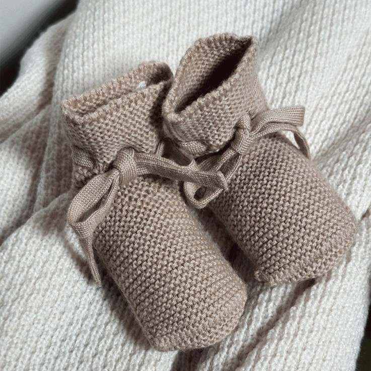 Chaussons en Laine Mérinos Noisette