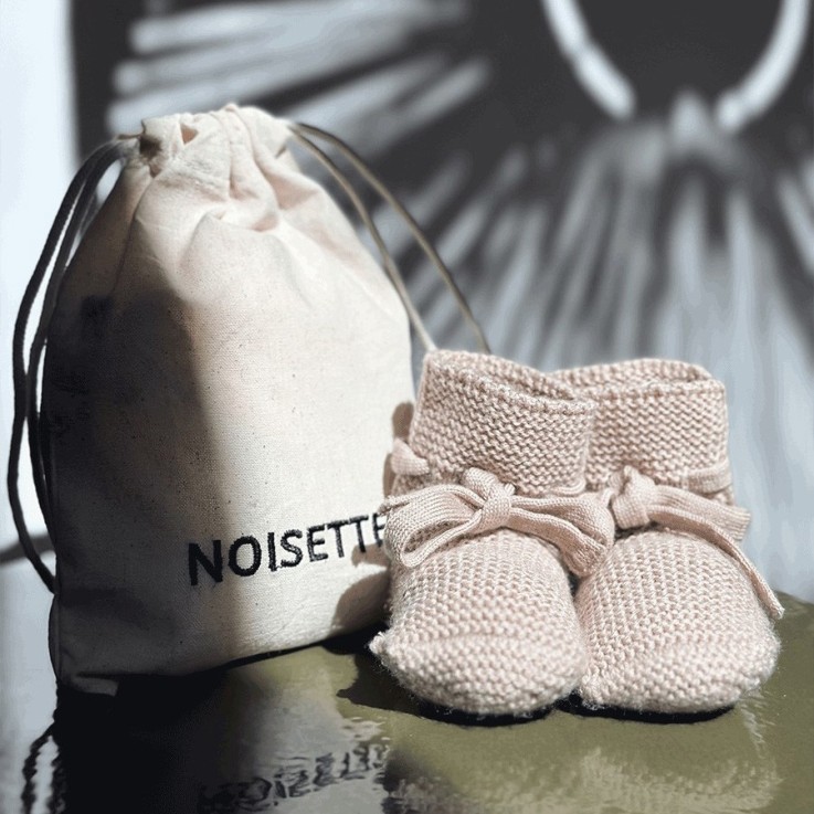 Chaussons en Laine Mérinos Noisette