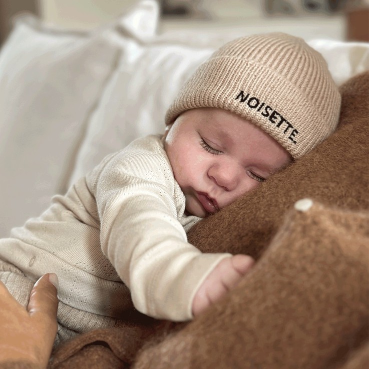Bonnet en Laine Mérinos Noisette