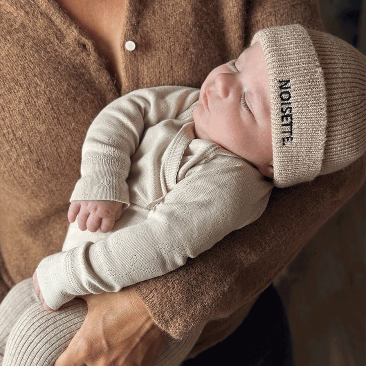 Bonnet en Laine Mérinos Noisette
