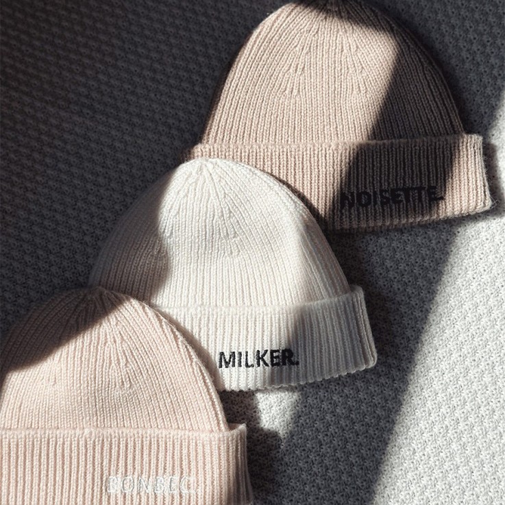 Bonnet en Laine Mérinos Noisette