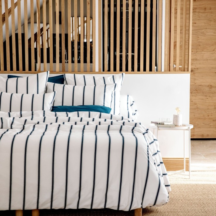 Housse de couette adulte Coton Bio Rayé Baïa