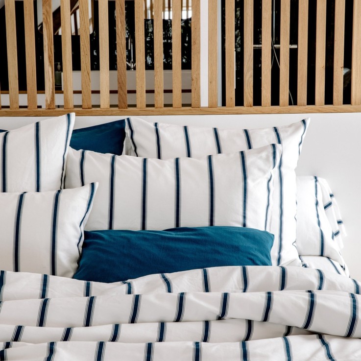 Housse de couette adulte Coton Bio Rayé Baïa