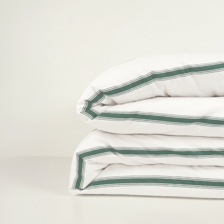 Housse de couette adulte Coton Bio Rayé Baïa