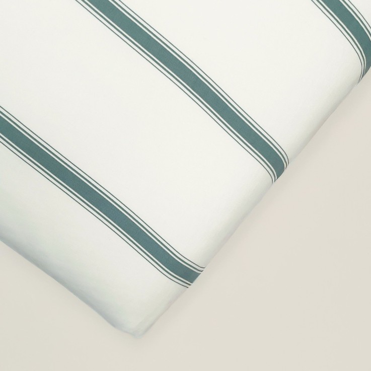 Drap housse 1 personne Coton Bio Rayé Baïa