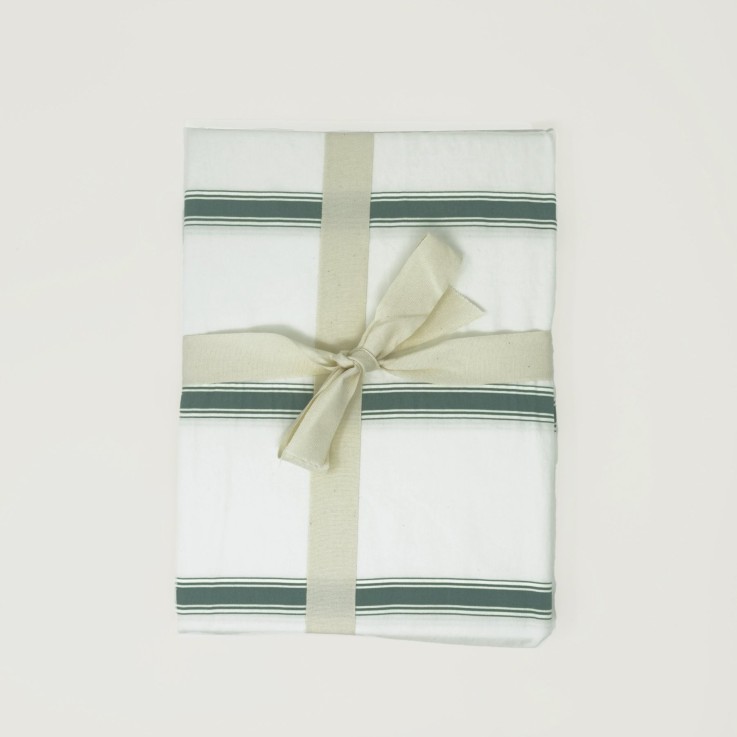 Drap housse 1 personne Coton Bio Rayé Baïa