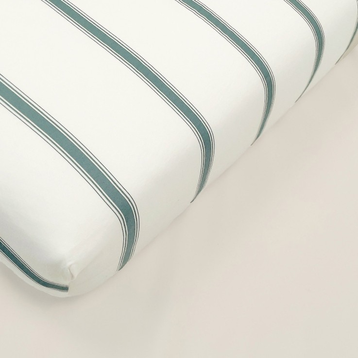 Drap housse adulte Coton Bio Rayé Baïa