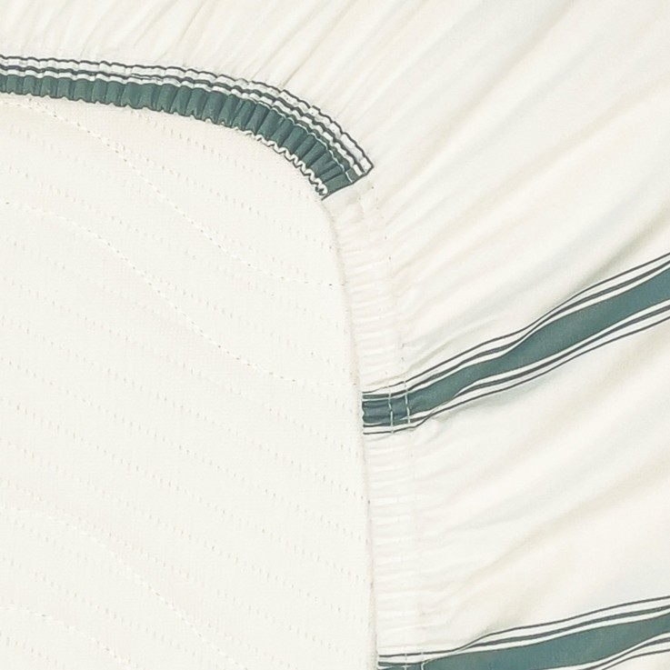 Drap housse adulte Coton Bio Rayé Baïa