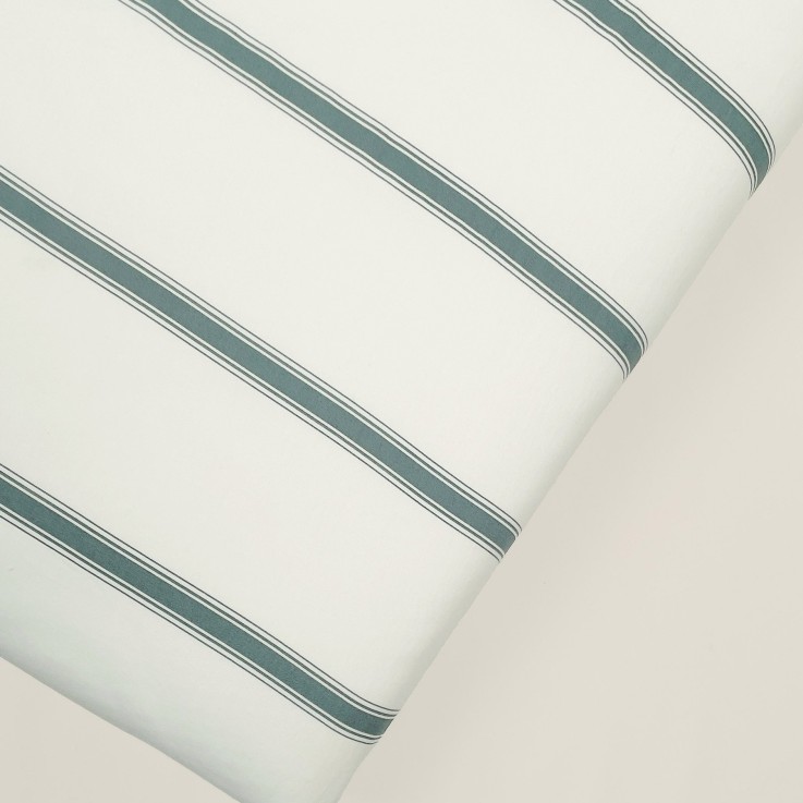 Drap housse adulte Coton Bio Rayé Baïa