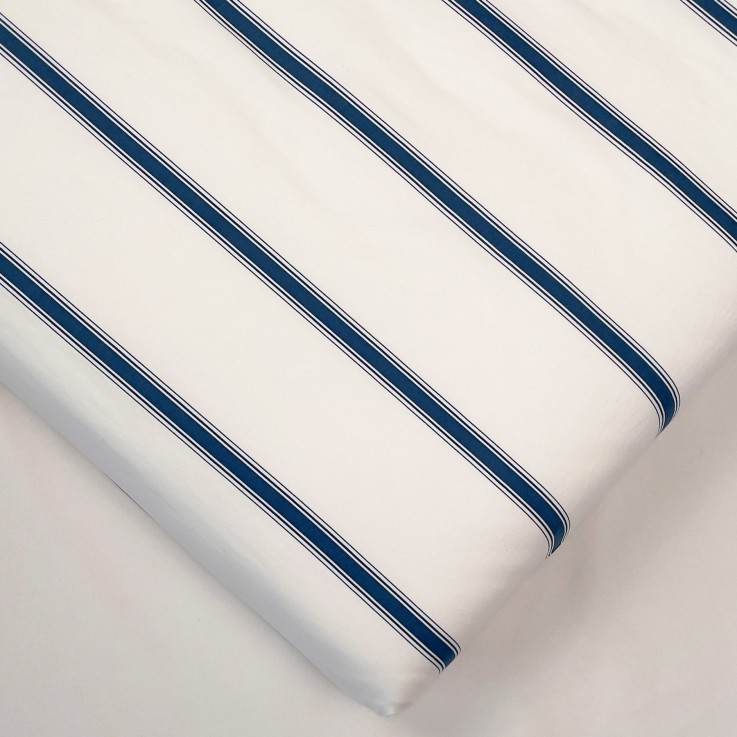 Drap housse adulte Coton Bio Rayé Baïa