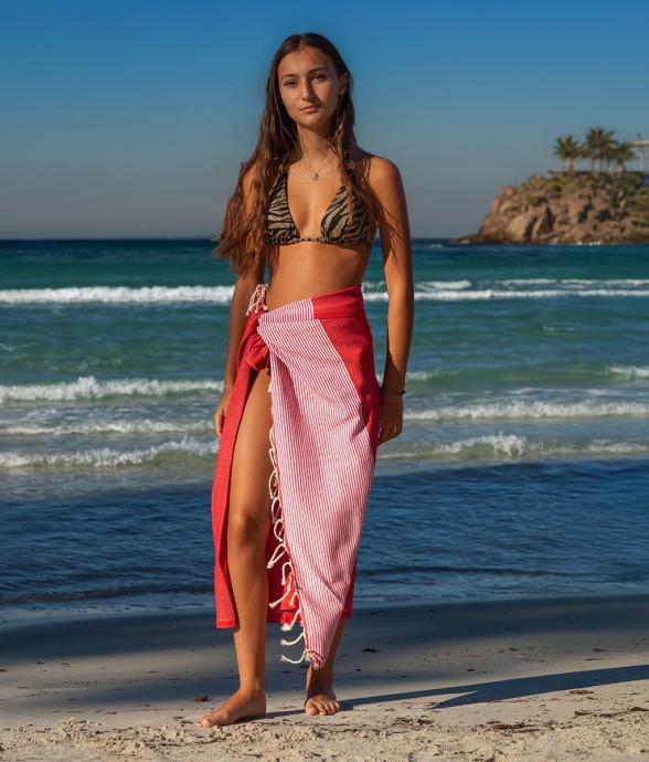 Fouta serviette plage nid...