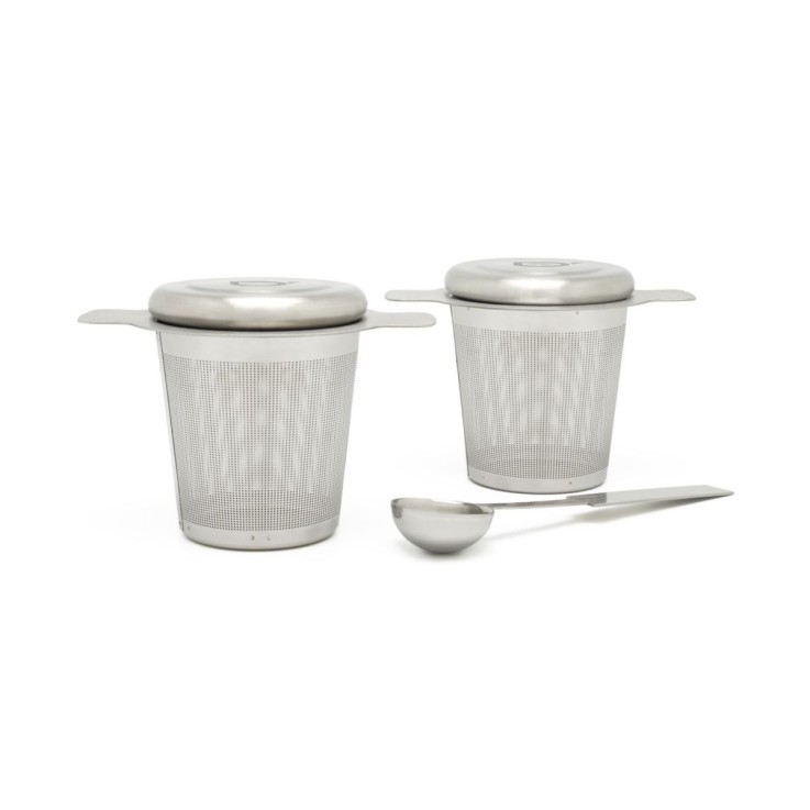 Set de deux filtres à thé avec cuillère mesure