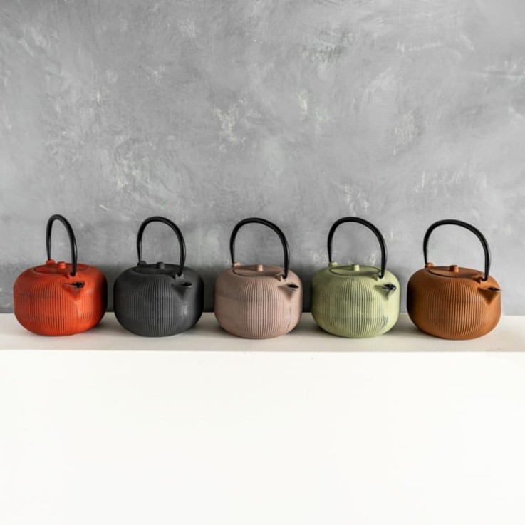 Théière en fonte Gyokuro Gris 1L en fonte émaillée