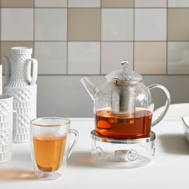 Réchaud en verre pour théière en verre