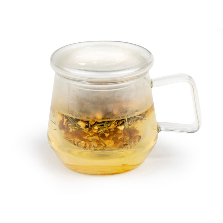 Théière individuelle en verre transparent