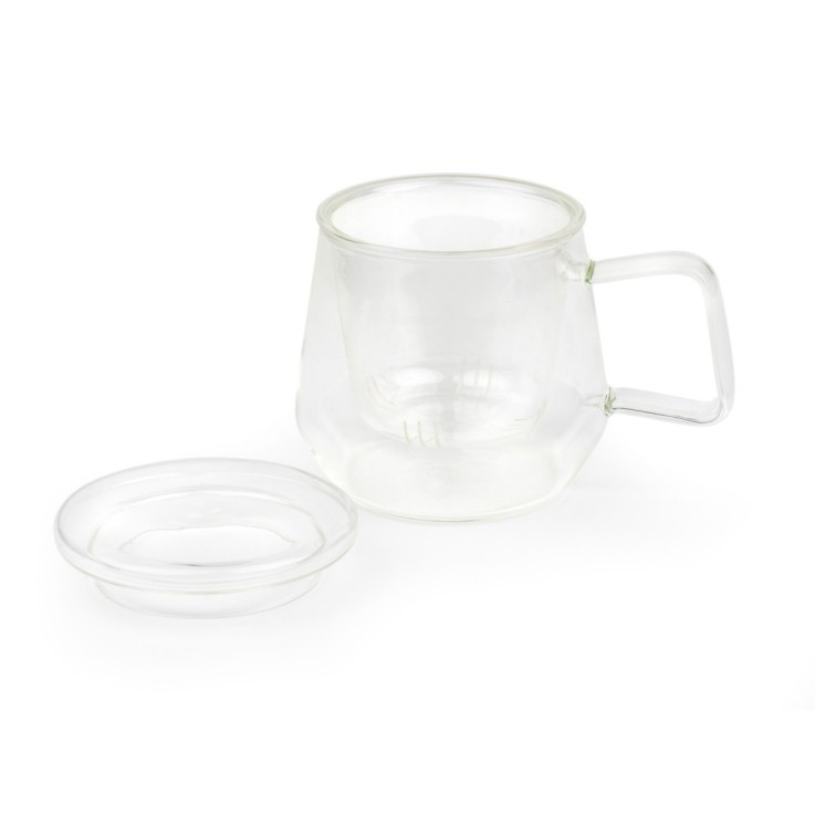 Théière individuelle en verre transparent