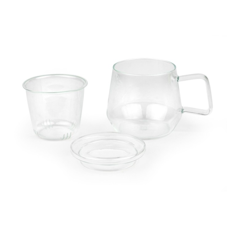 Théière individuelle en verre transparent