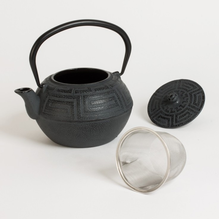 Théière en fonte avec filtre inox 1.2 l zen gris en fonte émaillée