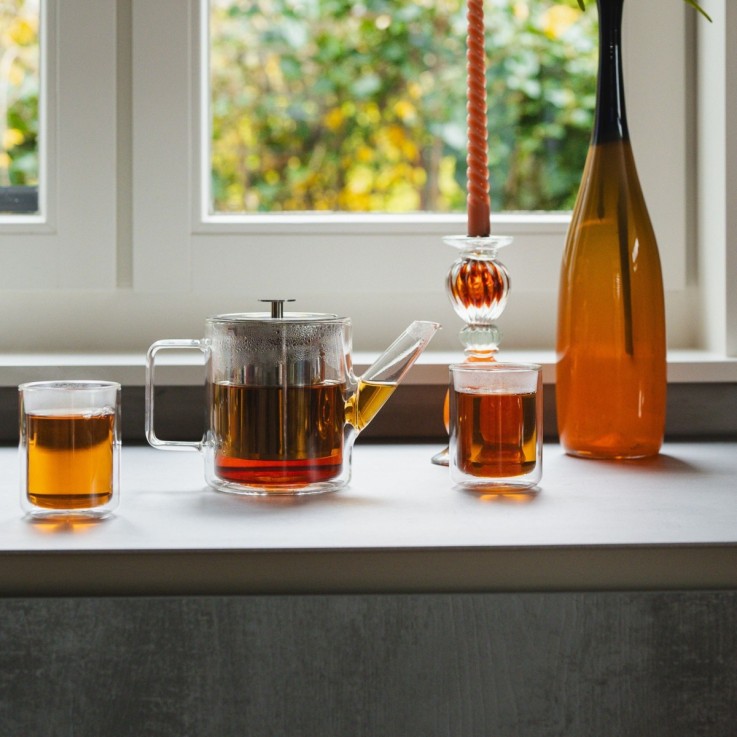 Théière en verre double paroi 1 L