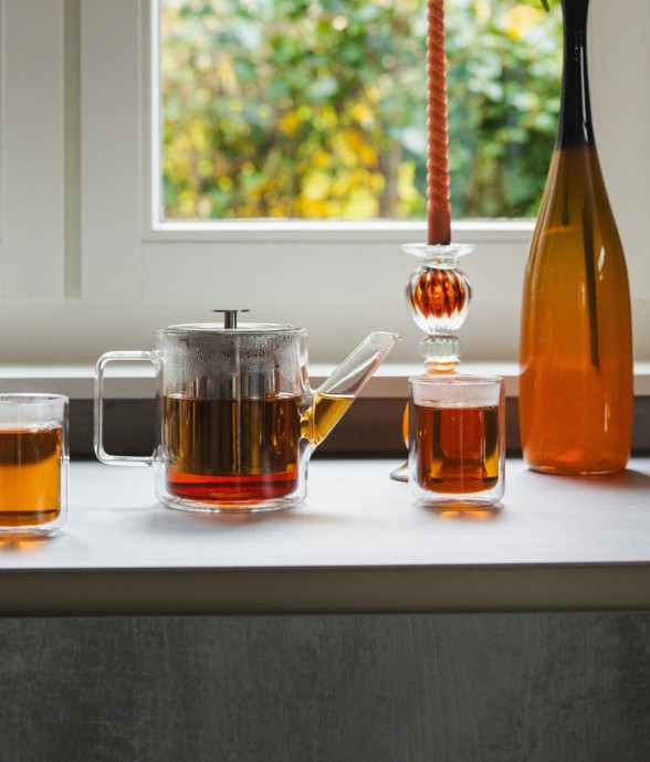 Théière en verre double...
