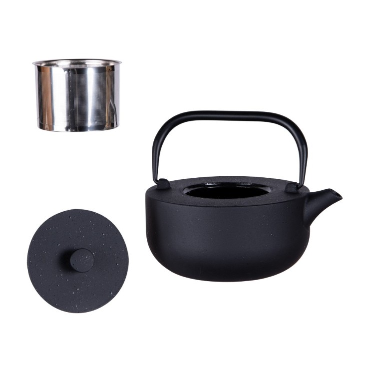 Théière en fonte Fuji 1,2 L noir en fonte émaillée