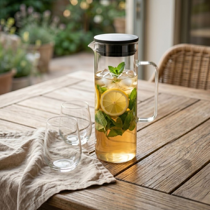 Carafe à thé glacé 1.2 L en verre borosilicate
