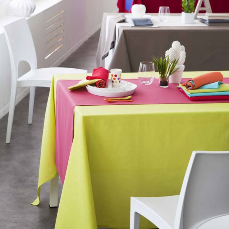 Nappe rectangulaire unie en coton, traitée Teflon, CAMBRAI