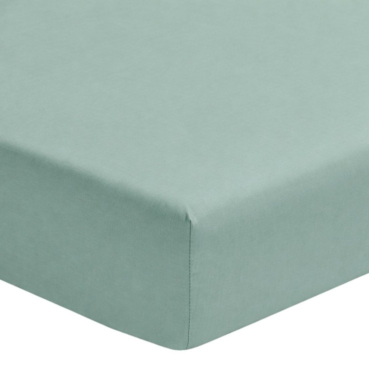 Drap housse imprimé en coton et viscose de bambou, ZEPHIR