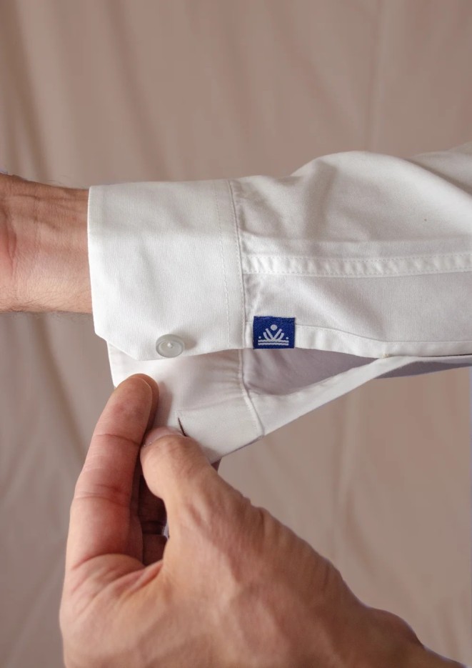 Chemise unie blanche coupe droite