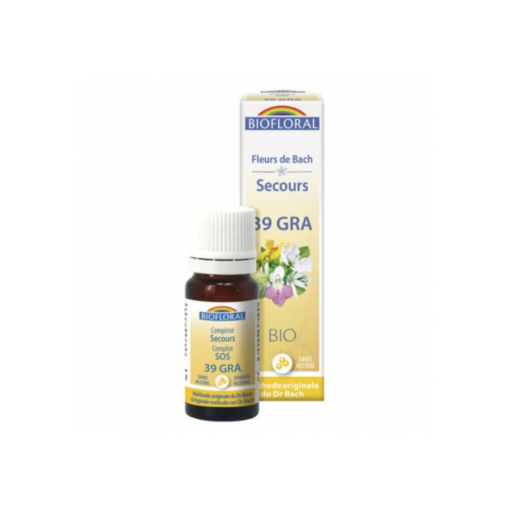 Remède de secours - Fleurs de Bach bio Rescue sans alcool granules 10g