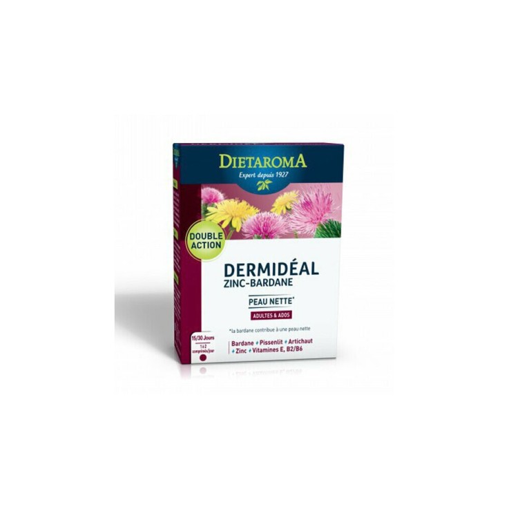 Dermidéal - Zinc Bardane - Peau nette - 30 comprimés