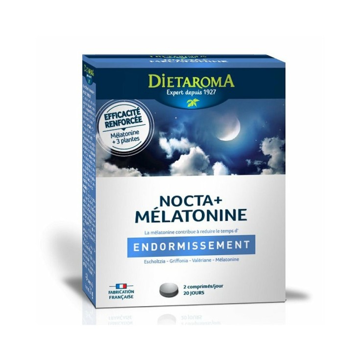 Nocta + Mélatonine - Endormissement - 40 comprimés