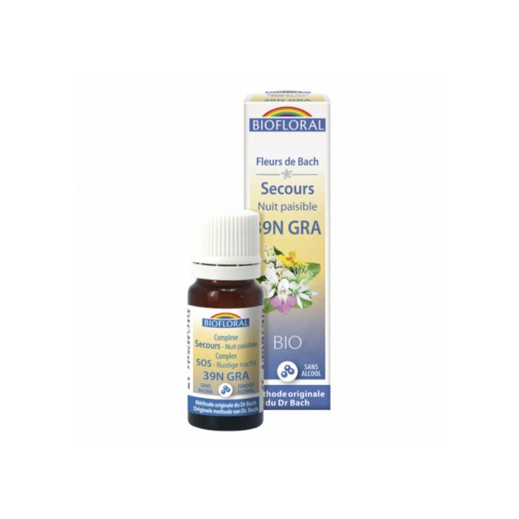 Remède de secours Nuit Paisible - Fleurs de Bach bio Rescue sans alcool granules 10g