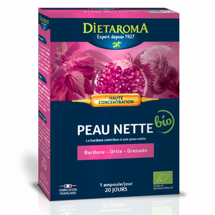 CIP Peau nette bio - Bardane, Ortie, Grenade - 20 ampoules