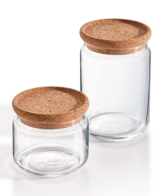 2 pots en verre 1L et 0,5L...