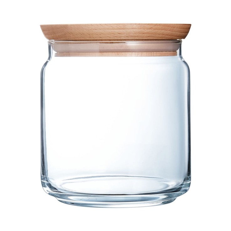 Pot verre trempé 75cL, Pure Jar Wood