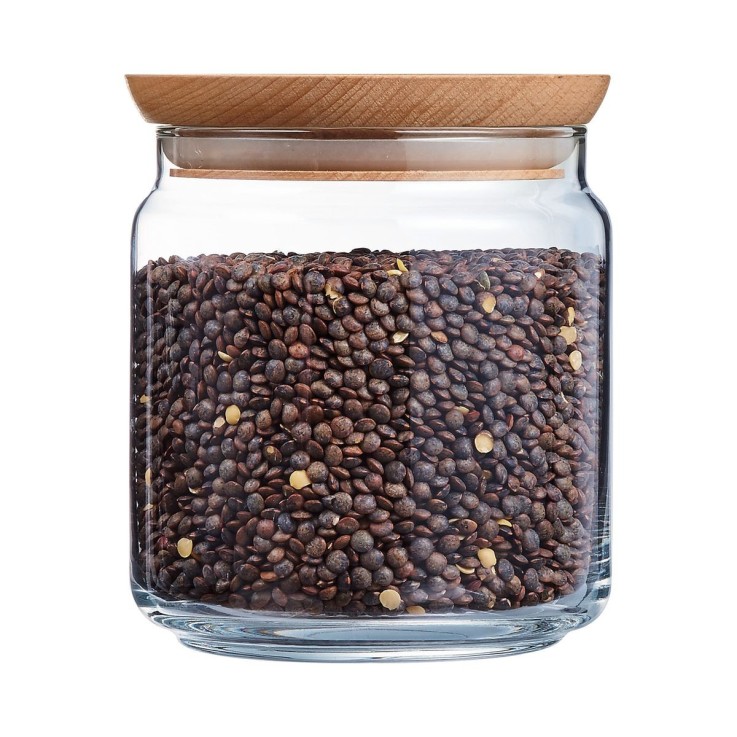 Pot verre trempé 75cL, Pure Jar Wood