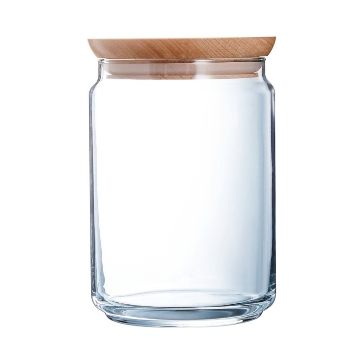 Pot verre trempé 1L, Pure Jar Wood